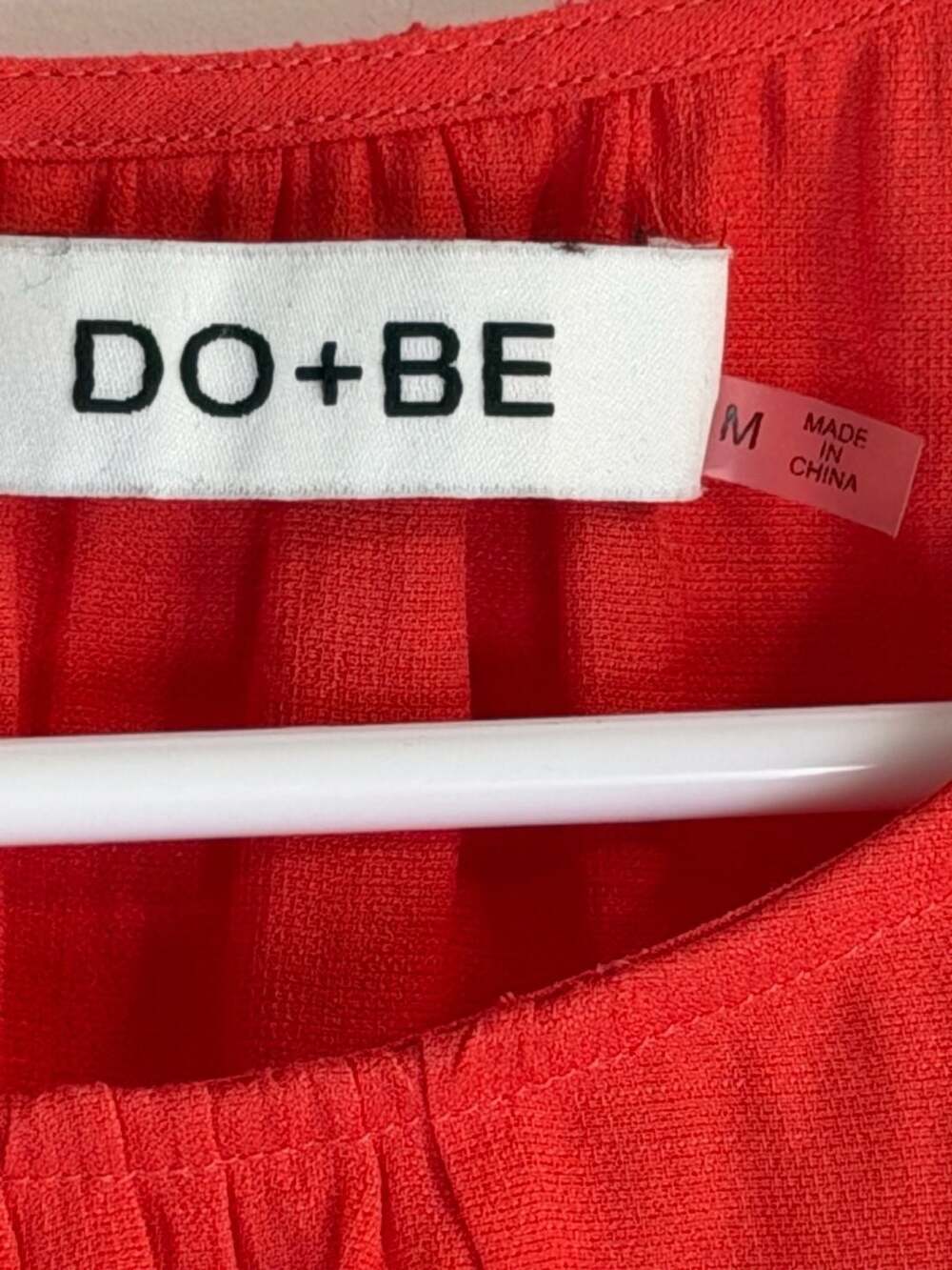 DO+BE Red Pleated Ruffle Trim Sleeveless Smocked Hem Blouse - Picture 3 of 7